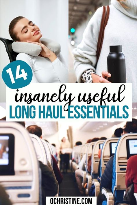 Long Haul Flight Tips, Long Haul Flight Essentials, International Travel Essentials, Air Travel Tips, Travel Life Hacks, Flight Essentials, Travel Bag Essentials, Travel Essentials List, Long Haul Flight