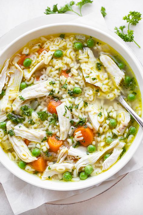 Alphabet Pasta, Split Chicken Breast, Chicken And Veggies, Meatball Soup, Alphabet Soup, Broth Recipes, Veggie Soup, Diced Chicken, Organic Chicken