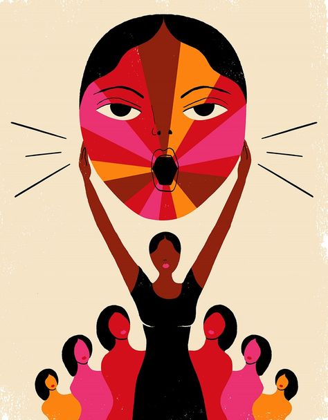 The Boston Globe | When Women Speak Out For All | Hanna Barcyk Illustration Spoke Art, Women Poster, Woman Illustration, Art Et Illustration, Feminist Art, New Artists, Poster Making, Boston, A Woman