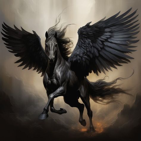 Peagus Horse Tattoo, Black Pegasus Art, Black Pegasus Tattoo, Pegasus Tattoo Mythology, Horse With Wings, Black Pegasus, Pegasus Tattoo, Pegasus Art, American Traditional Tattoo Ideas