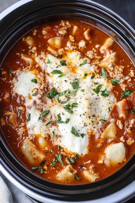 aspic7_httpss.mj.runnXIgecRPpn0_Slow_Cooker_Lasagna_Soup_–ar_fed5d858-ae3e-45c2-9940-65201e275bd9_0 Easy Slow Cooker Lasagna Soup, Lasagna Soup Recipe Crockpot Crock Pot, Lasagna Soup With Meatballs, Lasagna Soup Crockpot Italian Sausage, Lasagna Soup In Crockpot, Crockpot Lasagna Soup With Ricotta, Christmas Soup Recipes Crock Pot, Lasagna Crockpot Soup, Lasagna Soup Pioneer Woman