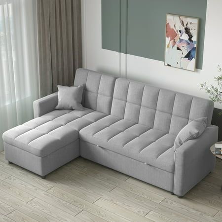 Are you looking for a versatile and comfortable solution to add extra seating and sleeping space to your home? Magic Home sofa bed has everything you need. A convertible sofa, a full size bed, multiple hidden storage spaces keep your living room clean and save your space. Maximize space usage from day to night, comfy sofa for lounging, sleeper for when you need it. Specification: Material: linen fabric,high resilience sponge Frame Material: wood Features & Highlight: One-Step ConvertModern sofa Storage Chaise Lounge, Couch With Storage, Linen Couch, Magic Home, Pull Out Sofa Bed, Modern Sofa Bed, Sectional Sofas Living Room, Pull Out Sofa, Sofa Modern