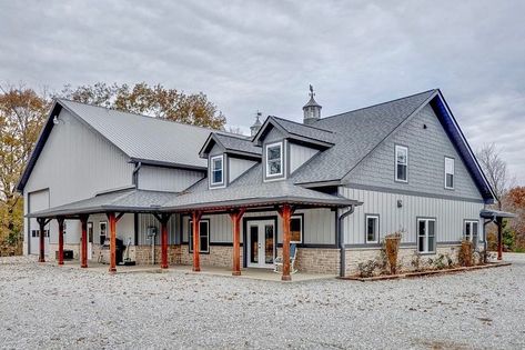 R2G Barndominiums on Instagram: “Supersize me! 3BR 2.5BA with attached 60x104 shop….more like event center. #barndominium #barndo #barndominiums #barndotour #barndoenvy…” 3 Bedroom Barndominium, Barndominium Kits, 5 Bedroom Barndominium, Barn House Kits, Metal Building House Plans, Barn Homes Floor Plans, Barndominium Plans, Pole Barn House Plans, Barn Style House Plans