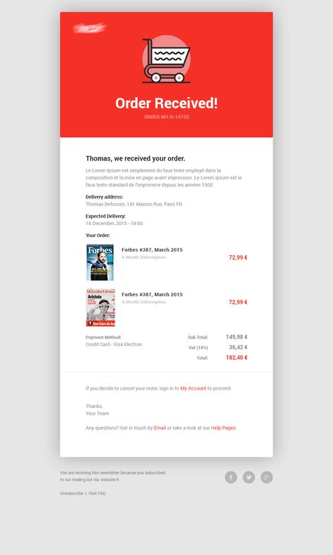 The Confirmation Email Templates Guide for Marketers Order Confirmation Email Template, Email Order Confirmation, Transactional Email Design, Email Confirmation Design, Email Notification Design, Email Template Design Inspiration, Confirmation Email Template, Email Newsletter Inspiration, Mailing Design