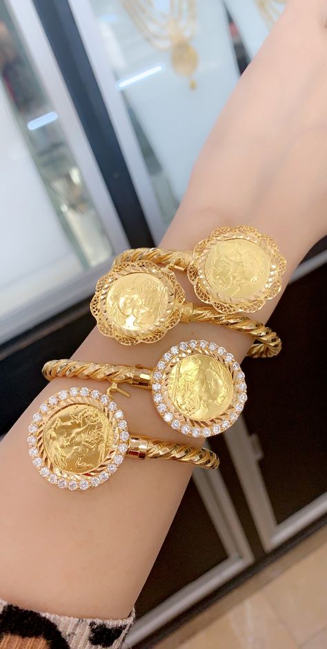 21K Gold Coins Bracelet  available for order @ www.Yasini.com #YasiniJewelers #YasiniGold #Yasini #Jeweler #Gold #HighKaratGold #21K #21KGOLD #BuyGold #ShopGold #GoldBuyers #Ring #GoldRing #21KRing #TurkishGold #ArabGold #ArabicGold 21k Gold Jewelry, Gold Coin Jewelry, Inexpensive Jewelry, Indian Bridal Jewelry Sets, Gold Bridal Jewellery Sets, Indian Jewellery Design Earrings, Bangles Jewelry Designs, Diamond Jewelry Designs, Gold Bangles Design