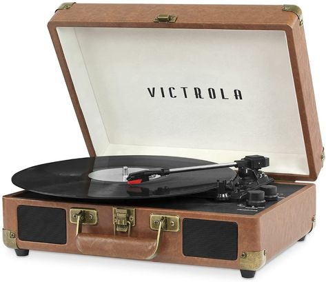 Victrola Vintage 3-Speed Bluetooth Suitcase Turntable with Speakers, Brown : Amazon.ca: Electronics Suitcase Record Player, Stereo Turntable, Turntable Record Player, Vintage Record Player, Vinyl Player, Turn Table Vinyl, Vinyl Record Player, Electronic Musical Instruments, Vintage Suitcase