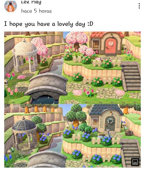 Animal Crossing Pergola Ideas, Acnh Pergola Ideas, Animal Crossing Layout Ideas, Island Home Exterior, Cottagecore Animal Crossing, Animal Crossing Guide, Animal Crossing Wild World, Island Theme, Home Ac