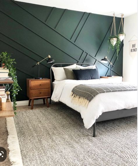 Dark green accent wall