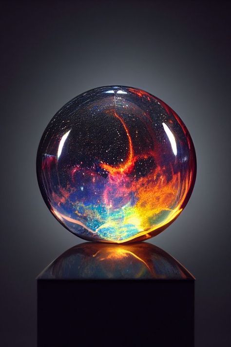 Astronomy Artwork, Space Crystal, Sphere Art, Mystic Illustration, Crystal Orb, Banner Design Inspiration, Glass Orb, Glass Sphere, Shattered Glass