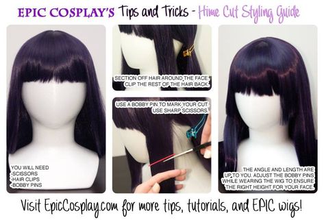 Hime Cut, How To Cut Your Own Hair, Bobby Pin Hairstyles, Epic Cosplay, How To Remove Pimples, Styling Guide, Cosplay Tutorial, Cosplay Tips, Wig Styles