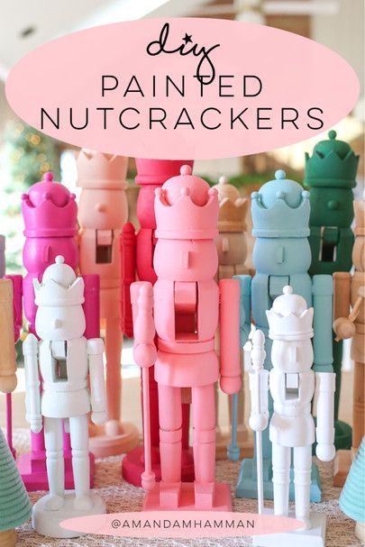 Nutcracker Holiday Decor, Monochromatic Nutcracker, Paint Nutcracker, Diy Painted Nutcracker Ideas, Nutcrackers Diy Paint Ideas, Repainting A Nutcracker, Diy Painted Nutcracker, Paint Your Own Nutcracker, Nutcrackers Diy Paint