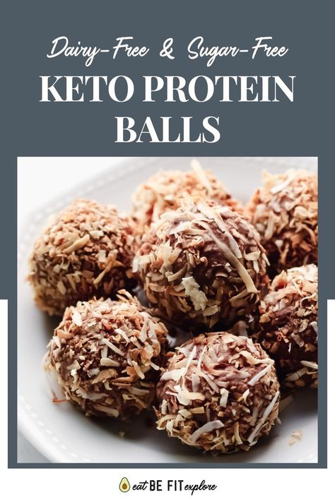 Dairy-Free and Sugar-Free Keto Protein Balls Keto Protein Balls, Protein Energy Balls, Protein Energy Bites, Protein Balls Healthy, Energy Balls Healthy, Dairy Free Protein, Keto Protein, Protein Balls Recipes, Clean Keto