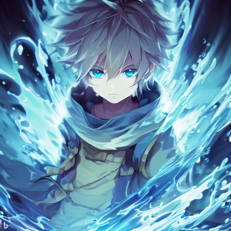 made with bing ai Air Elemental Male, Water Mage Art, Water Mage Fantasy Art, Genshin Impact Water Characters, Water Mage, Logo Gallery, Digital Art Anime, Create Image, Hunter X Hunter