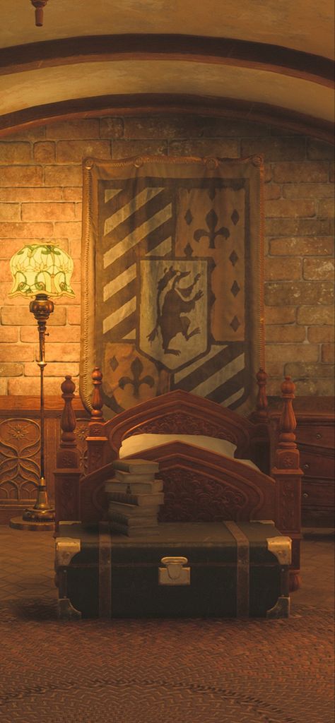 Harry Potter Cedric Diggory, Hufflepuff Bedroom, Hufflepuff Room, Hogwarts Dorm, Hogwarts Common Rooms, Cedric Diggory Aesthetic, Hogwarts Bedroom, Cottagecore Yellow, Hufflepuff Wallpaper