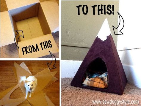 Sebastian has moved to the mountains!       This adorable pet tent is perfect for long afternoon naps.  Check out how easy you can ... Diy Cat Tent, Katt Grejer, Chat Diy, Pet Tent, Cat House Diy, Cat Tent, Diy Cat Toys, Cats Diy Projects, Diy Dog Bed