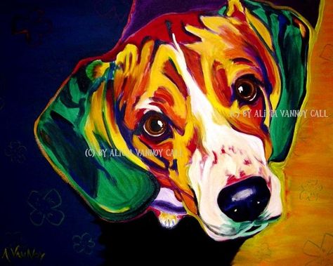 Basset Hound Painting, Beagle Art, New Retro Wave, Dog Print Art, The Fox And The Hound, Beagle Dog, Laurel Burch, Arte Animal, Dog Paintings