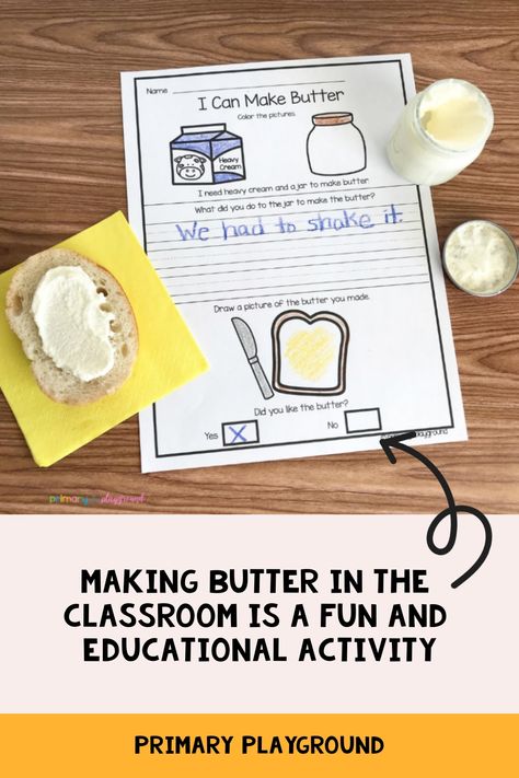 Cooking In The Classroom, Kindergarten Projects, Social Studies Unit, Making Butter, Classroom Labels, Baby Food Jars, Experiential Learning, Primary Classroom, Learning Ideas