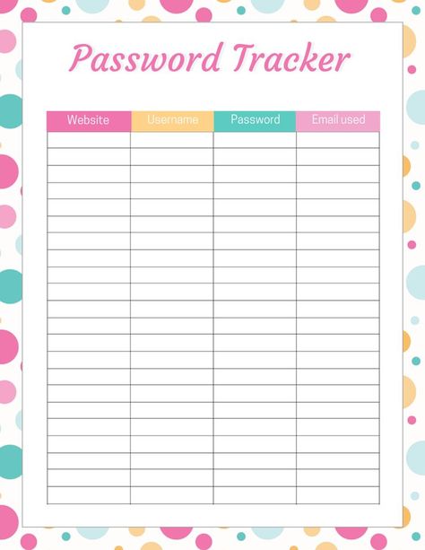 Tracker Free Printable, Organization Life, Printable Password Tracker, Password Printable, Binder Ideas, Medical Binder, Free Printables Organization, Family Binder, Password Tracker