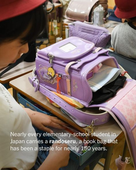 REPOST 🔁 @nytimes “For nearly 150 years, many Japanese children have begun elementary school with the same style of backpack, called a randoseru. Carrying the bulky bag to school is not required, but the near-totemic status of the randoseru dates back to the 19th century, during the Meiji era Shopping for the randoseru is a ritual that starts as early as a year before a child enters first grade. Grandparents often buy one for their grandchildren as a commemorative gift. The leather versio... Bag To School, Japanese Backpack, Japanese Symbol, Meiji Era, Elementary School Students, Same Style, Elementary School, Grandchildren, Ny Times