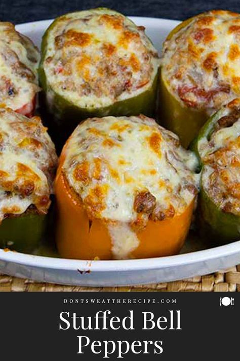 Recipe For Stuffed Bell Peppers, Stuffed Bell Peppers Recipe, Ground Beef Recipes Mexican, Beef Rice, Dirty Rice, Bell Pepper Recipes, Dinner Sandwiches, Ground Meat Recipes, Easy Healthy Meal Prep