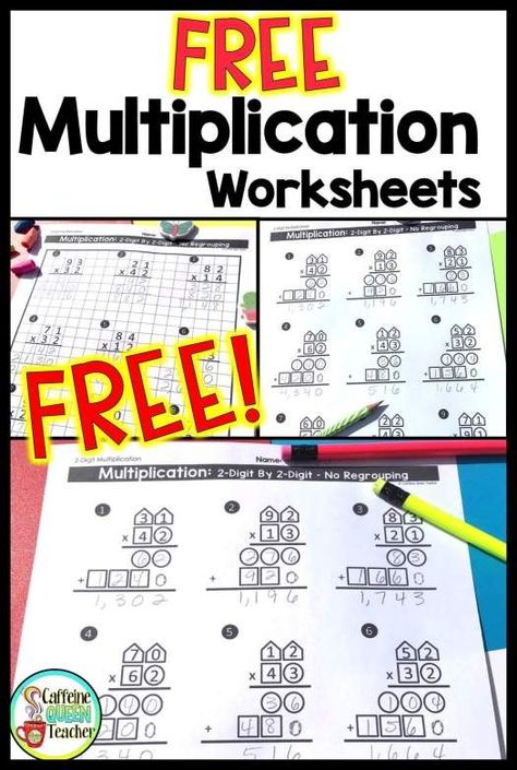 Multiplying 2-digits and multi-digit numbers can be tricky for students to learn. Download these FREE worksheets with multiplication organizers to help your students organize and remember the steps to take when solving double digit multiplication problems. Perfect for whole class, 4th grade, 5th grade, and special education students. Teachers and students love the organization. Box Method Multiplication, Multiplication Anchor Charts, Double Digit Multiplication, Printable Multiplication Worksheets, Multiplication Worksheet, Multiplication Tricks, Multi Digit Multiplication, Multiplication Activities, Multiplication Problems