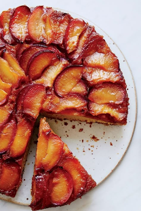 Try this luscious plum cake from star pastry chef Joanne Chang. Get the recipe from Food & Wine. Fall Fruit Cake, Baking With Plums, Plum Upside Down Cake Recipes, Upside Down Plum Cake, What To Make With Plums, Plum Dessert Recipes, Plum Desserts, Plums Recipes, Plum Recipe