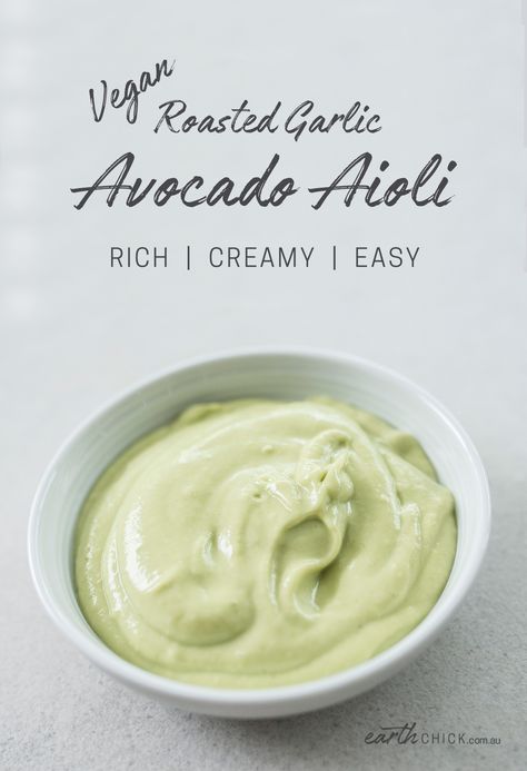 Vegan Aioli Recipe, Vegan Aioli, Avocado Aioli, Vegan Meringue, Roasted Garlic Aioli, Aioli Sauce, Vegan Dressing, Aioli Recipe, Vegan Dip