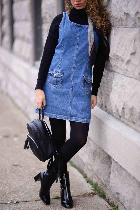 Hipster Outfits For Women, Hipster Outfits Winter, Elegant Blue Dress, Fall Outfits 2017, Fall Fashion Inspiration, Denim Dress Outfit, Estilo Hipster, Fall Dress Outfit, Hipster Outfits