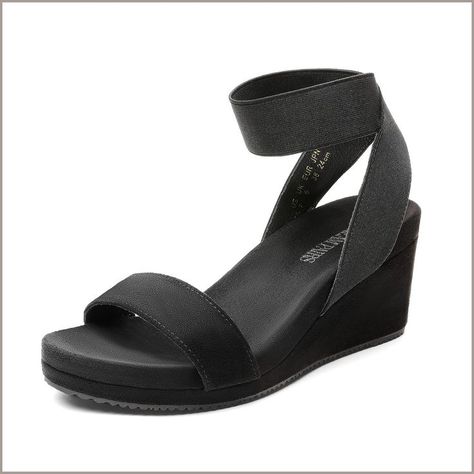 DREAM PAIRS Women's Elastica Ankle Strap Open Toe Platform Wedge Sandals Women Platform Sandals, Womens Sandals Wedges, Black Wedge, Platform Wedge Sandals, Sandals Brands, Platform Wedge, Open Toe Sandals, Womens Wedges, Wedge Sandal