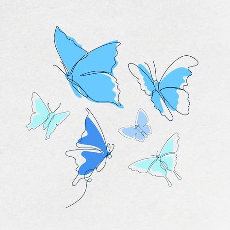 Blue Butterfly Sketch, Butterfly Flying Sketch, Buterfluffy Illustration, Butterfly Graphic Design Poster, Butterfly Drawing Flying, Butterfly Illustration Simple, Wallpaper Combinations, Blue Butterfly Drawing, Butterfly Illustration Design