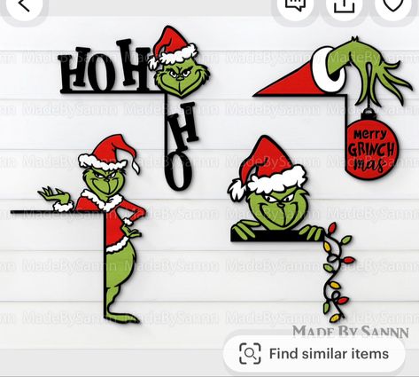 Door Corner Decor, Grinch Sign, Holiday Door Decor, Grinch Images, Santa Hat Svg, Laser Cut Christmas, Grinch Decorations, Grinch Christmas Tree, Grinch Party