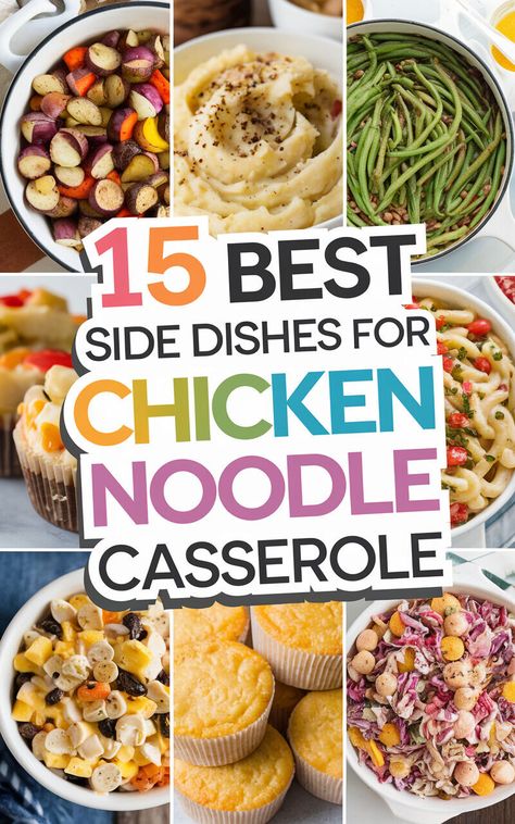 Make your chicken noodle casserole dinner complete with these fantastic side dish ideas! 😍🥘 #foodiefinds #dinnertime Side Dish Ideas, Sides For Chicken, Chicken And Noodles, Spicy Carrots, Buttery Mashed Potatoes, Honey Glazed Carrots, Chicken Casserole Easy, Chicken Noodle Casserole, Side Dishes For Chicken