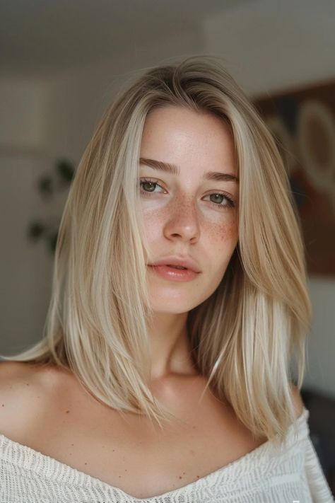 42 Beige Blonde Hair Color Ideas Everyone's Talking About Right Now Blonde Hair All Over Color, Creamy Blonde Hair, Money Piece Highlights, Beige Blonde Hair Color, Cool Blonde Tone, Blonde Brown Eyes, Natural Dark Blonde, Beige Blonde Hair, Blonde Hair Colour