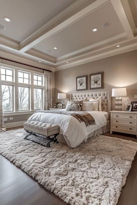 Master Room Decor Ideas, Bedrooms Ideas Master, Aesthetic Finder, Bedrooms For Couples, Timeless Bedroom, Austin House, Beautiful Bedrooms Master, Classy Bedroom, Bedroom Decor Cozy