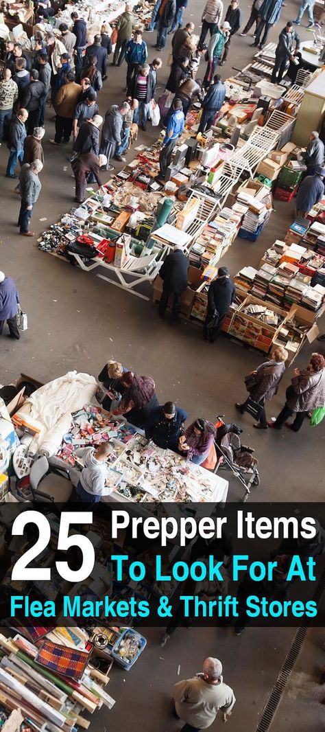 If you're interested in preparedness, flea markets and thrift stores can be goldmines. You can get prepper items for a fraction of the cost. via @urbanalan Prepper Items, Survival List, Survival Items, Emergency Preparedness Kit, Survival Supplies, Emergency Preparation, Survival Life Hacks, Prepper Survival, Emergency Supplies