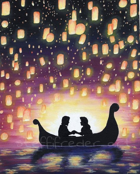 I See The Light by SteffiFrederArt on Etsy Disney Art Diy, Tangled Painting, Disney Canvas, Disney Paintings, Disney Fanart, Painting Canvases, Art Disney, Pinturas Disney, Fan Art Drawing