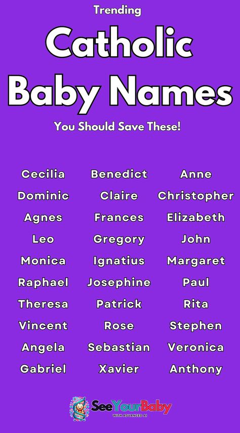 Find inspiration for your daughter's name with our top 30 Catholic baby girl names. From classic to unique, these names embody grace and strength. Catholic Baby Names, Australian Names, Strong Girl Names, Fancy Names, Baby Gender Predictor, British Names, Names Generator, Country Baby Names, African Name