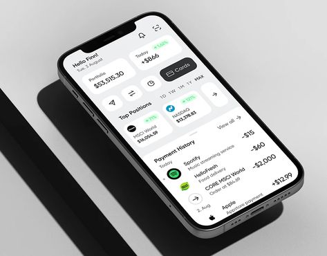 Finance App Design, Faq Ui Design, Mobile Dashboard Ui, Bank Mobile App, Card Ui Design, Fintech App, App Design Trends, Mobile App Ui Design, To Do App