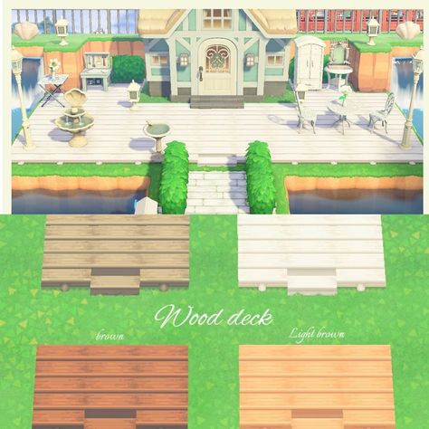 Animal Crossing Store on Instagram: “4 kinds of wood deck 👏🏻 - ID: MA-8683-2518-6524 - Twitter: AI_Cafe10 - - - - - #animalcrossing #acnl #animalcrossingnewhorizons…” Animal Crossing Design Codes, Animal Crossing Cafe, Animal Crossing Town Tune, Animal Crossing Design, Acnl Paths, Ac New Leaf, Animal Crossing Guide, Animal Crossing Qr Codes Clothes, Animal Crossing Wild World