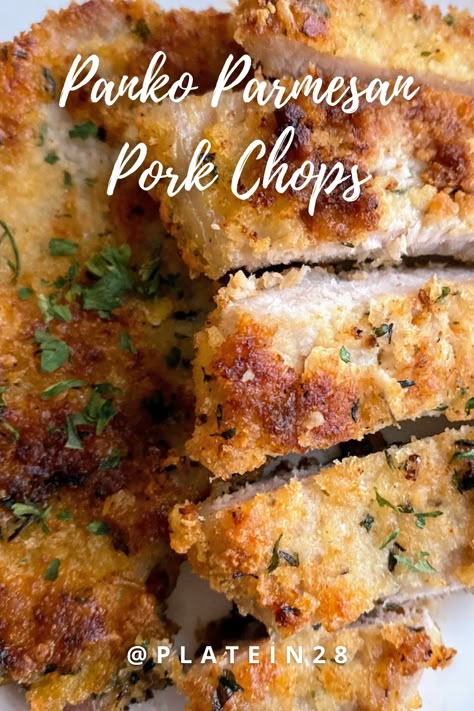 If you love pork that is crispy on the outside and juicy on the inside, our Panko Parmesan Pork Chops won't disappoint! #pankopork #pankoparmesan #pankporkchops #porkchops #crispypork Parmesean Crusted Pork Chops, Baked Boneless Pork Chop Recipes, Panko Pork Chops, Breaded Pork Chops Baked, Pork Milanese, Parmesan Crusted Pork Chops, Keto Meat, Boneless Pork Chop Recipes, Parmesan Pork Chops