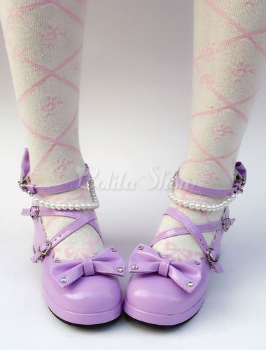 Magical Girl Aesthetic, Lavender Aesthetic, Bow Shoes, Chunky Block Heels, Mary Jane Heels, Sweet Lolita, Ankle Straps, Chunky Heel, Chunky Heels