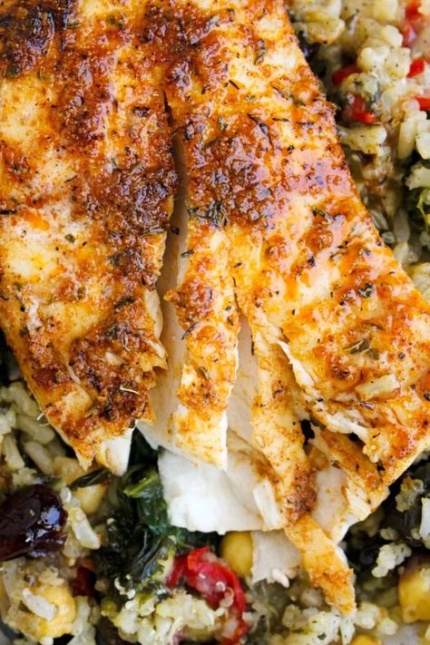 Cajun Baked Mahi Mahi | The Two Bite Club Mahi Sandwich Recipe, Mahi Mahi Recipes Baked, Mahi Recipes, Fish Dishes Recipes, Baked Mahi Mahi, Mahi Mahi Recipe, Mahi Mahi Recipes, Whole 30 Meal Plan, Fish Dinner Recipes