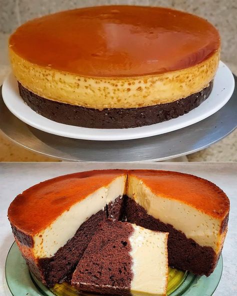 Cocina Facil - PASTEL IMPOSIBLE O CHOCOFLAN 😋... Flan, Food And Drink, Pastel, Snacks, Cake