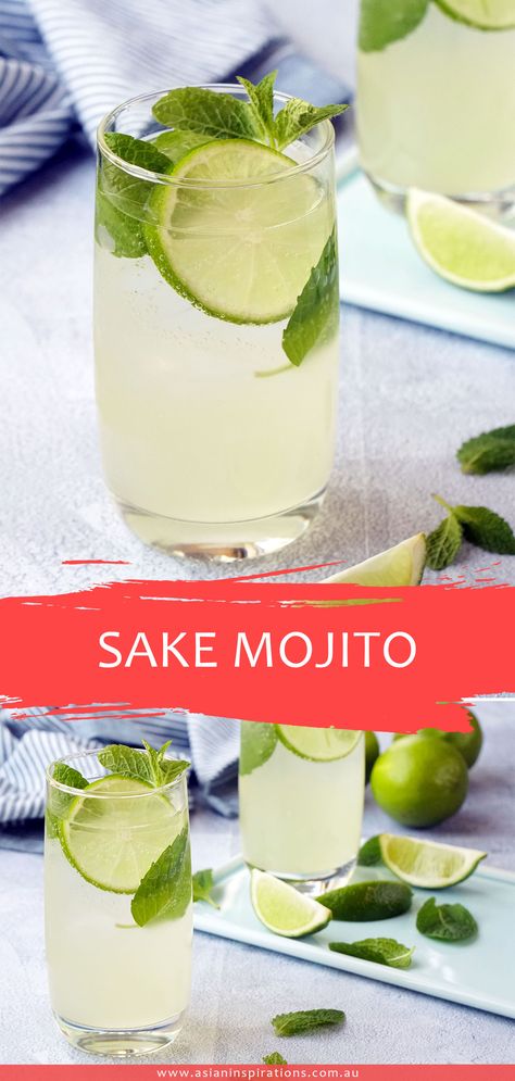 Japanese Cocktails, Sake Cocktail, Japanese Drinks, Japanese Summer, Coctails Recipes, Sushi Party, Mojito Cocktail, Easy Parties, Mixed Drinks Recipes