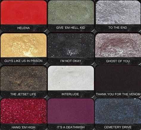 Three Cheers For Sweet Revenge, Nars Eyeshadow, Makeup Pallets, Red Eyeshadow, Sweet Revenge, Black Parade, Eyeshadow Pallets, Colorful Eyeshadow, My Chemical