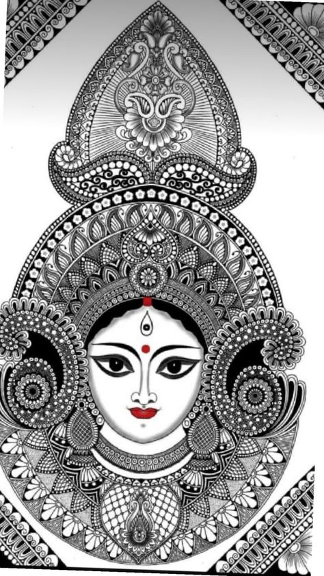 Durga Mandala Art, Maa Durga, Durga Maa, Mandala Art, Art