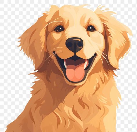 Golden Retriever Clipart, Retriever Illustration, Golden Retriever Cartoon, Golden Retriever Illustration, Perros Golden Retriever, Face Cartoon, Lion Dog, Face Illustration, Pet Vet