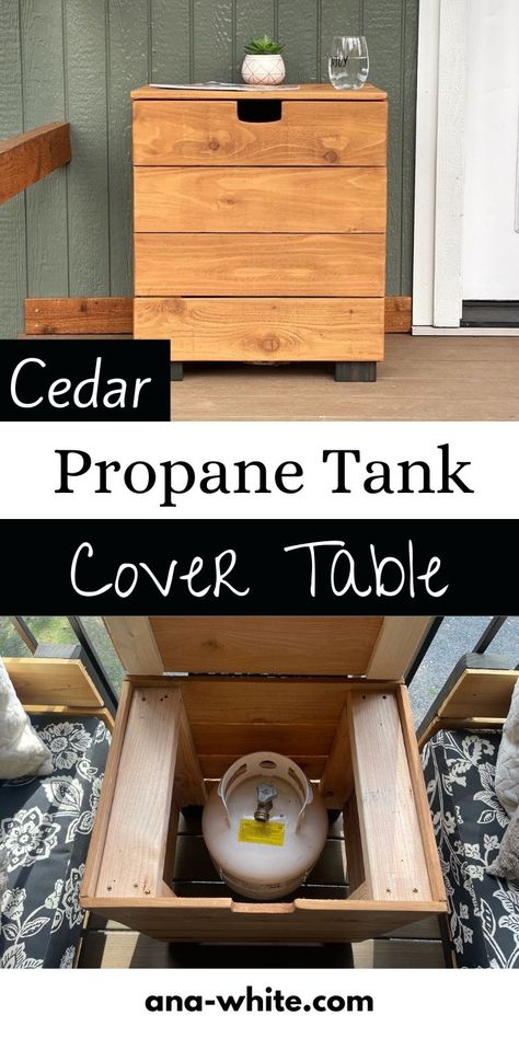 Cedar Fence Pickets, Propane Tank Cover, Wood Pallet Recycling, Fence Pickets, Diy Side Table, Project Plan, Diy Porch, Diy End Tables, Cedar Fence