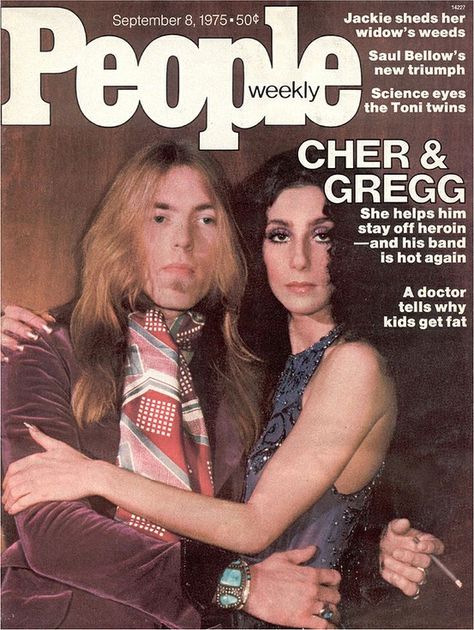 People magazine, September 8, 1975 — Cher & Gregg Allman 1970s Magazine, People Magazine Covers, Chaz Bono, Cher And Sonny, Gregg Allman, Magazine Pages, Allman Brothers Band, Allman Brothers, Southern Rock