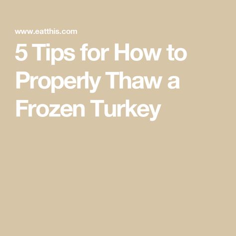 5 Tips for How to Properly Thaw a Frozen Turkey Thawing Turkey Frozen, Popular Pies, Thawing Turkey, Sheet Pan Suppers, Frozen Turkey, Leftover Pumpkin, Dinner For One, Hosting Thanksgiving, Holiday Menus